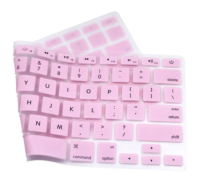 UHamn Silicone Keyboard Protective Skin Protector Cover Compatible for MacBook Air 13 inch A1369 A1466 & 2015 Versions or Older Versions MacBook Pro 13 15 inch (with or Without Retina Display) - Light Pink - Image 3